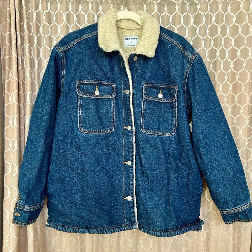 Old Navy Denim Jacket with Shearling Collar